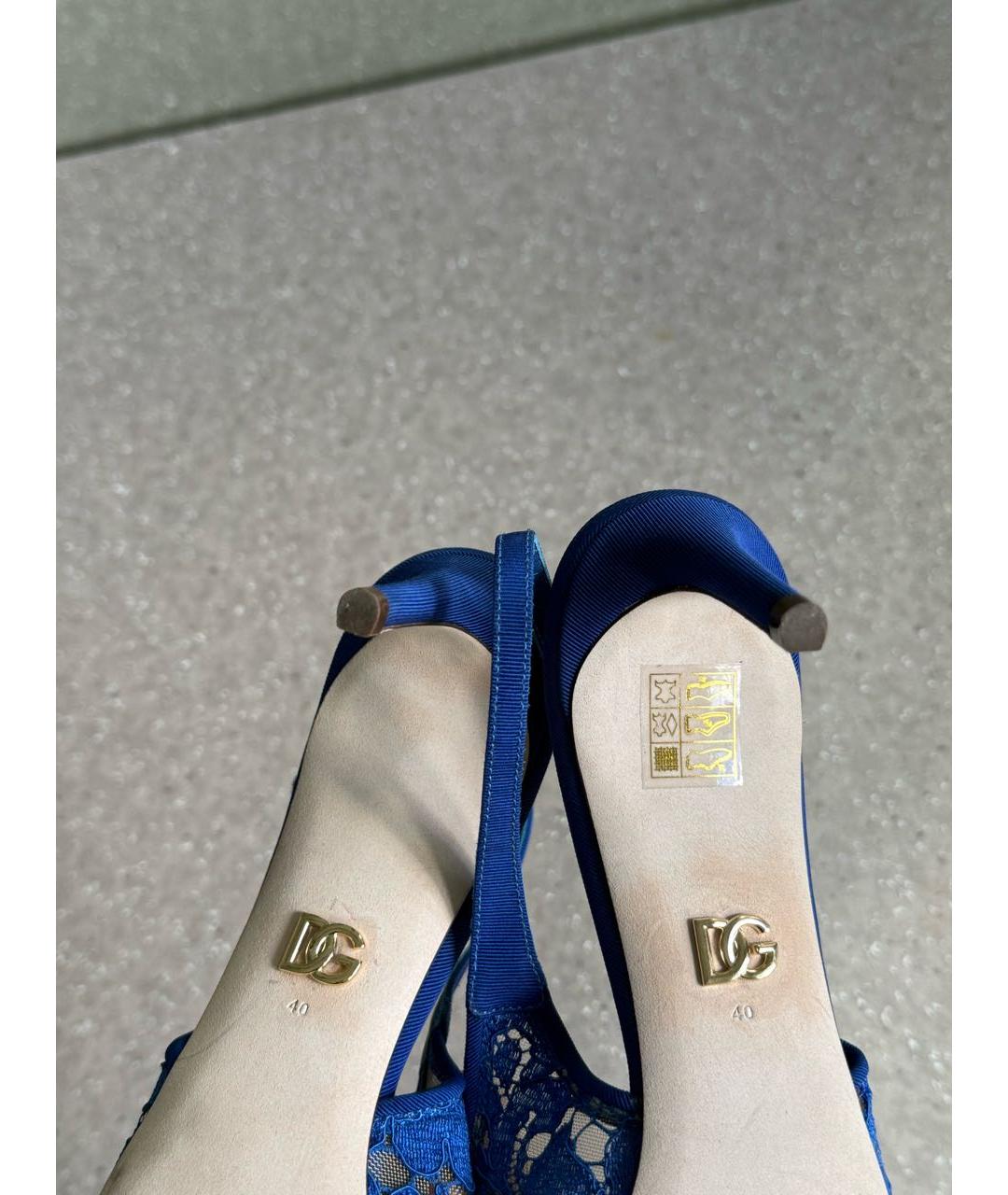 DOLCE&GABBANA Синие текстильные туфли, фото 4