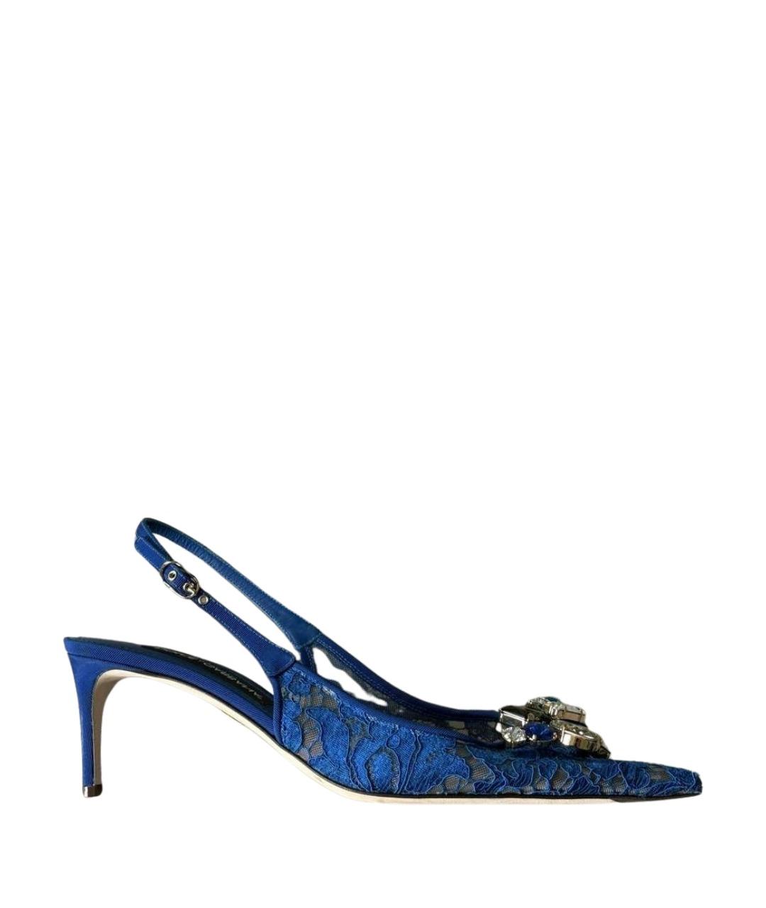 DOLCE&GABBANA Синие текстильные туфли, фото 1