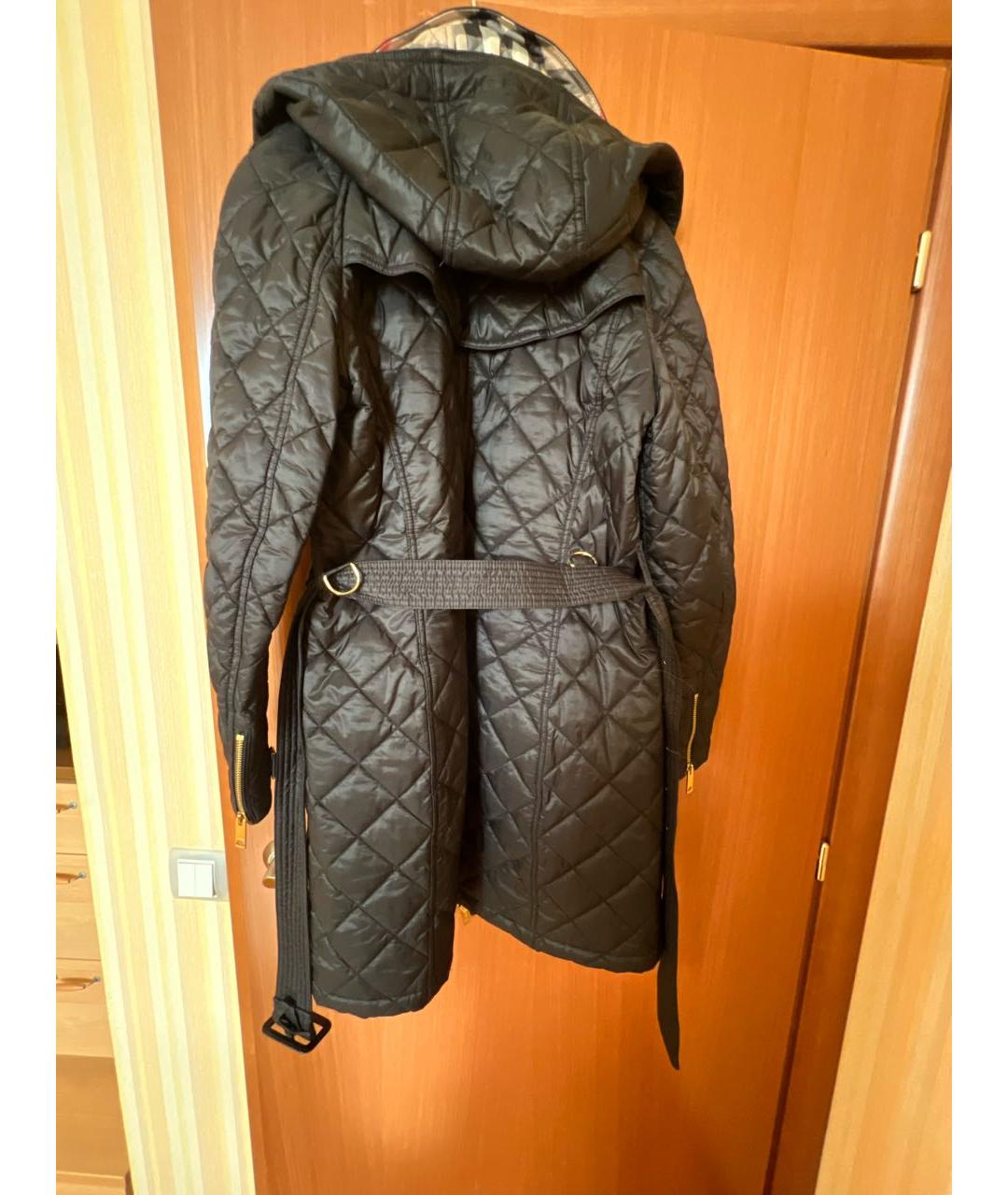 BURBERRY Черное полиэстеровое пальто, фото 3