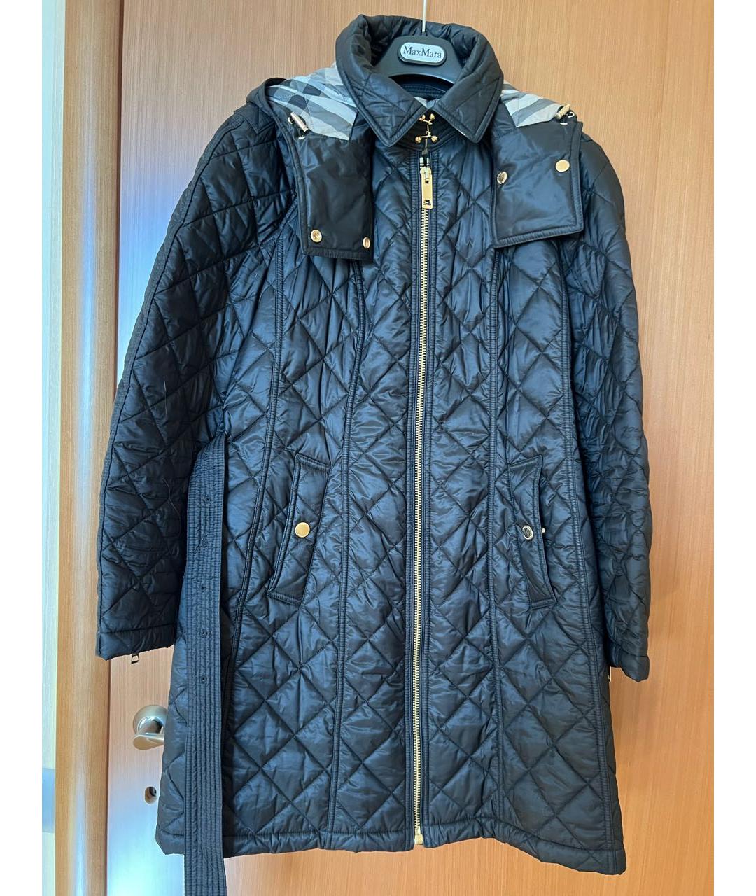 BURBERRY Черное полиэстеровое пальто, фото 4