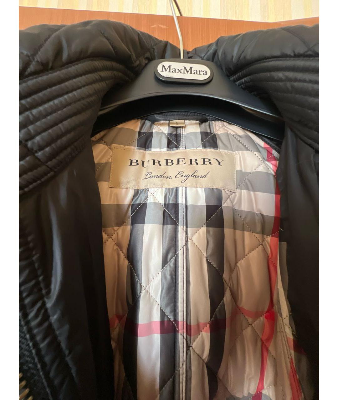 BURBERRY Черное полиэстеровое пальто, фото 2