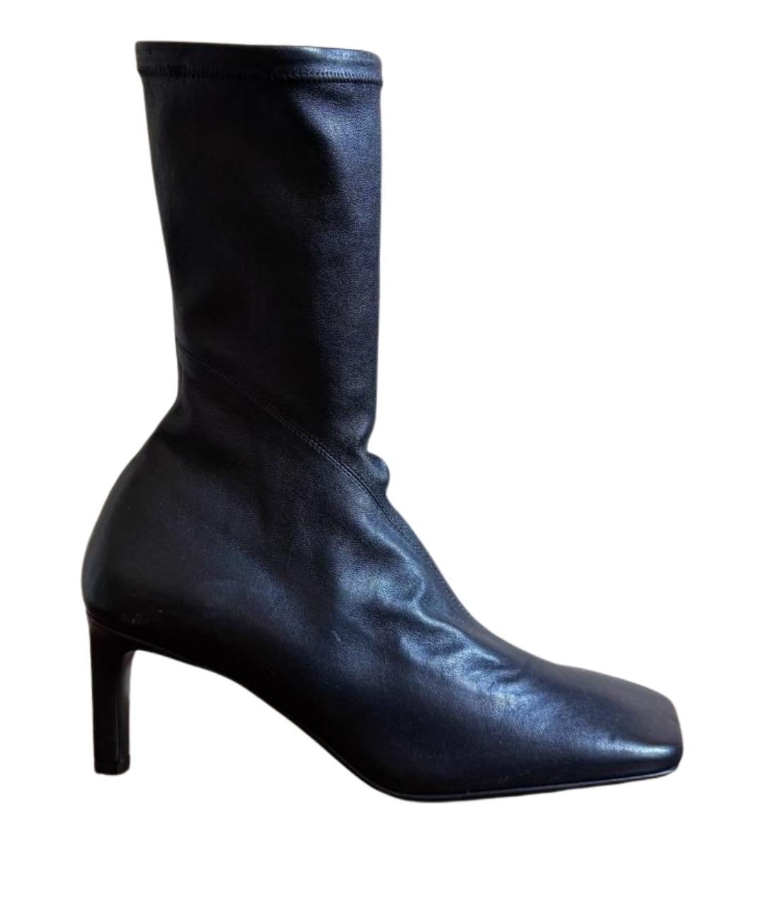 JIL SANDER Черные кожаные полусапоги, фото 1