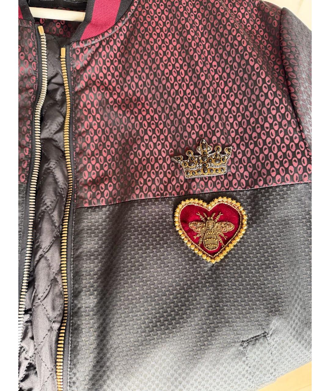 DOLCE&GABBANA Бордовая полиэстеровая куртка, фото 5