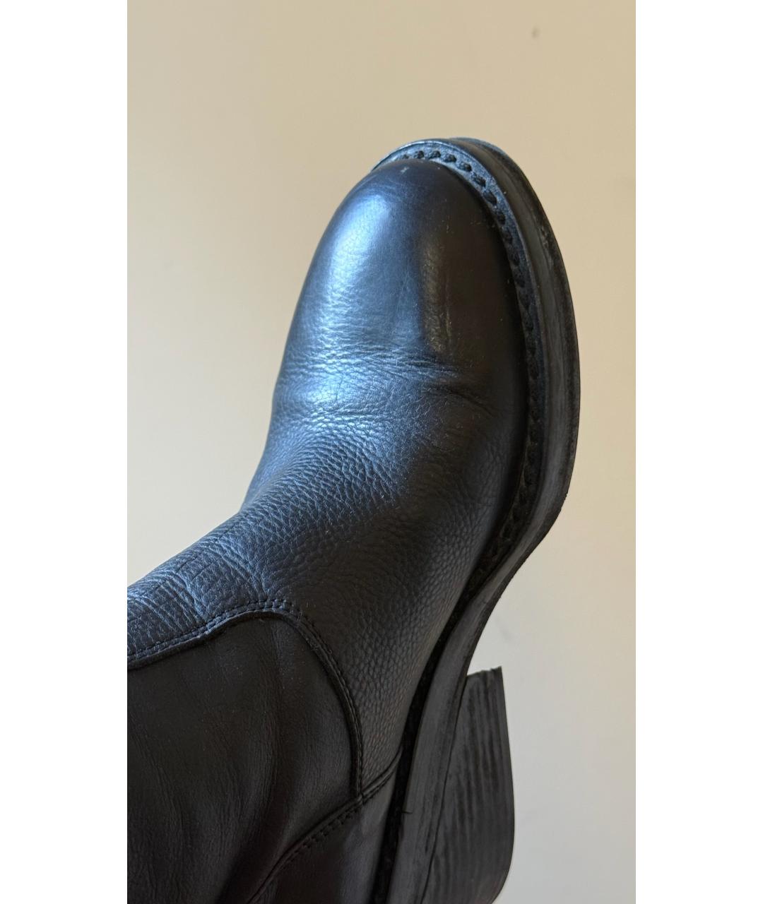 ANN DEMEULEMEESTER Черные кожаные сапоги, фото 6