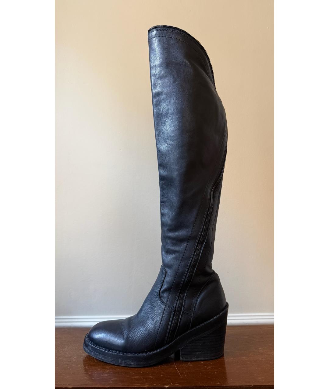 ANN DEMEULEMEESTER Черные кожаные сапоги, фото 8