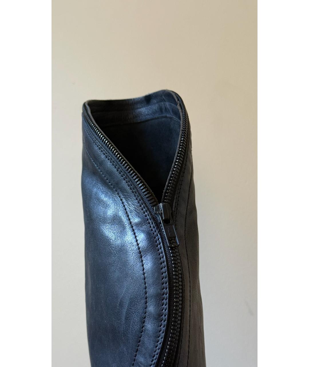 ANN DEMEULEMEESTER Черные кожаные сапоги, фото 5