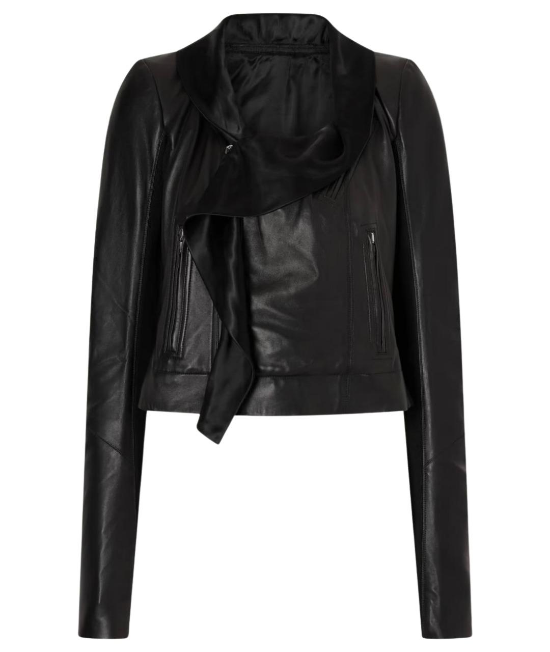 RICK OWENS Черная кожаная куртка, фото 1