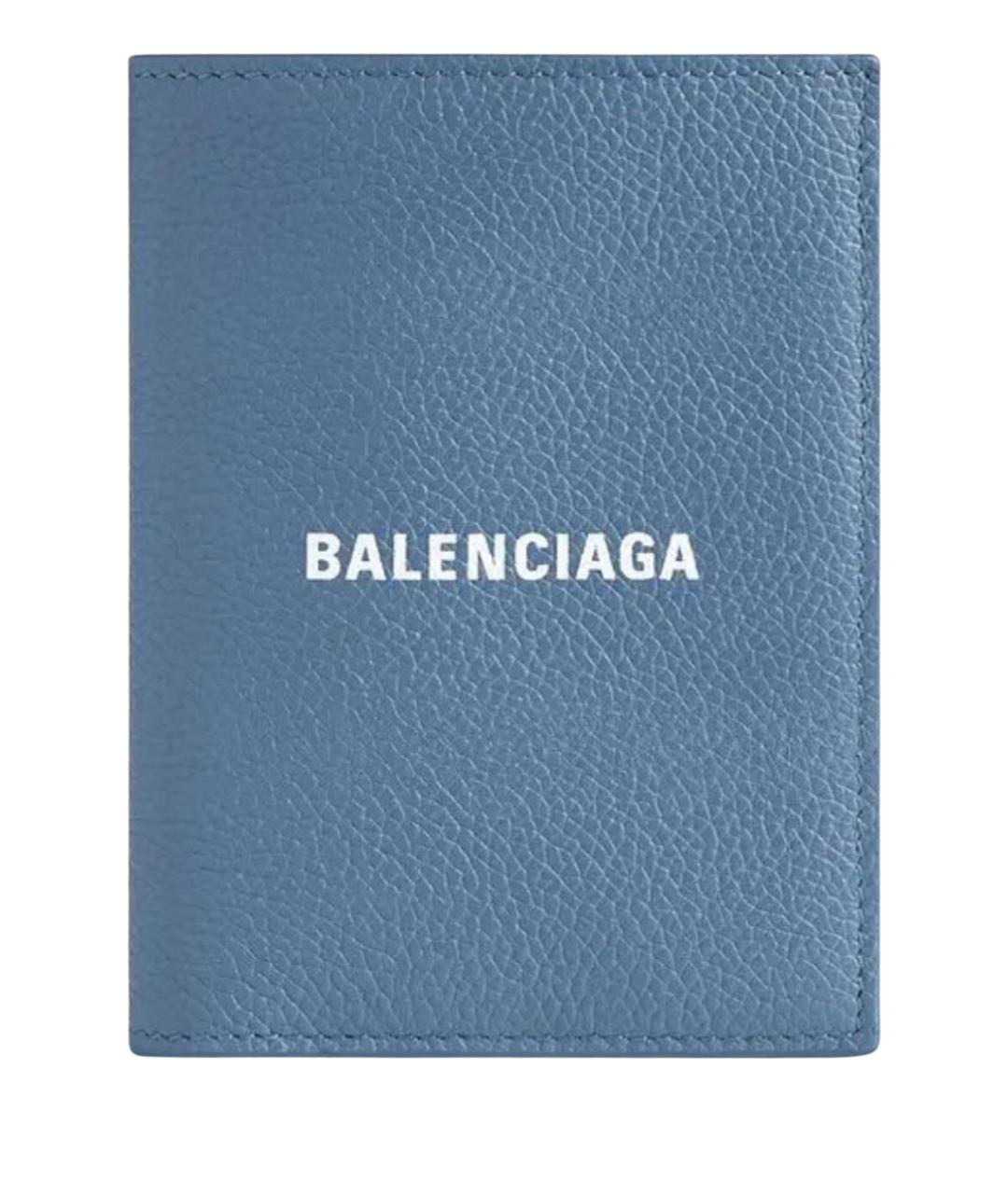 BALENCIAGA Голубой кожаный кошелек, фото 1