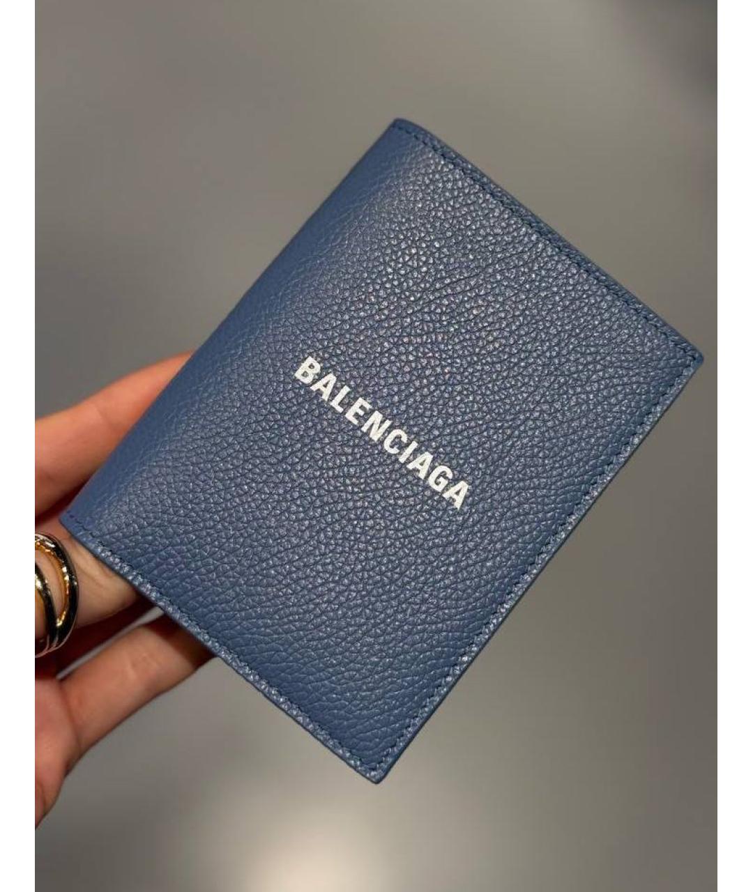 BALENCIAGA Голубой кожаный кошелек, фото 2