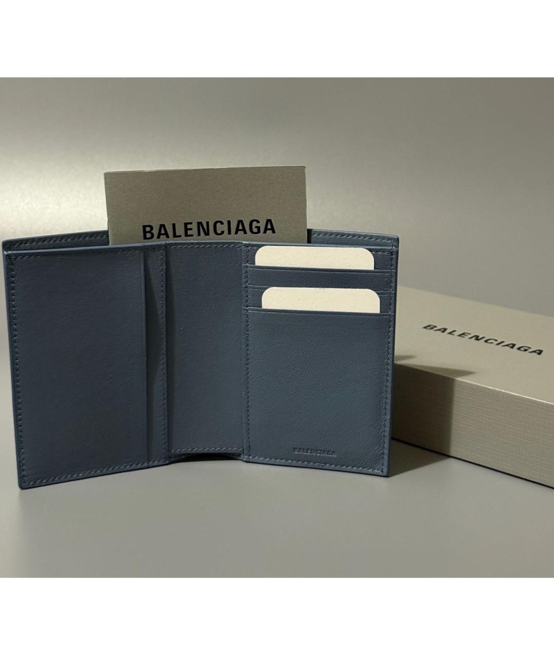 BALENCIAGA Голубой кожаный кошелек, фото 7
