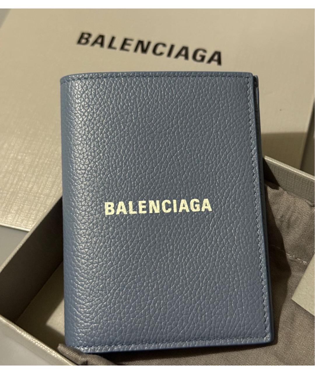BALENCIAGA Голубой кожаный кошелек, фото 6