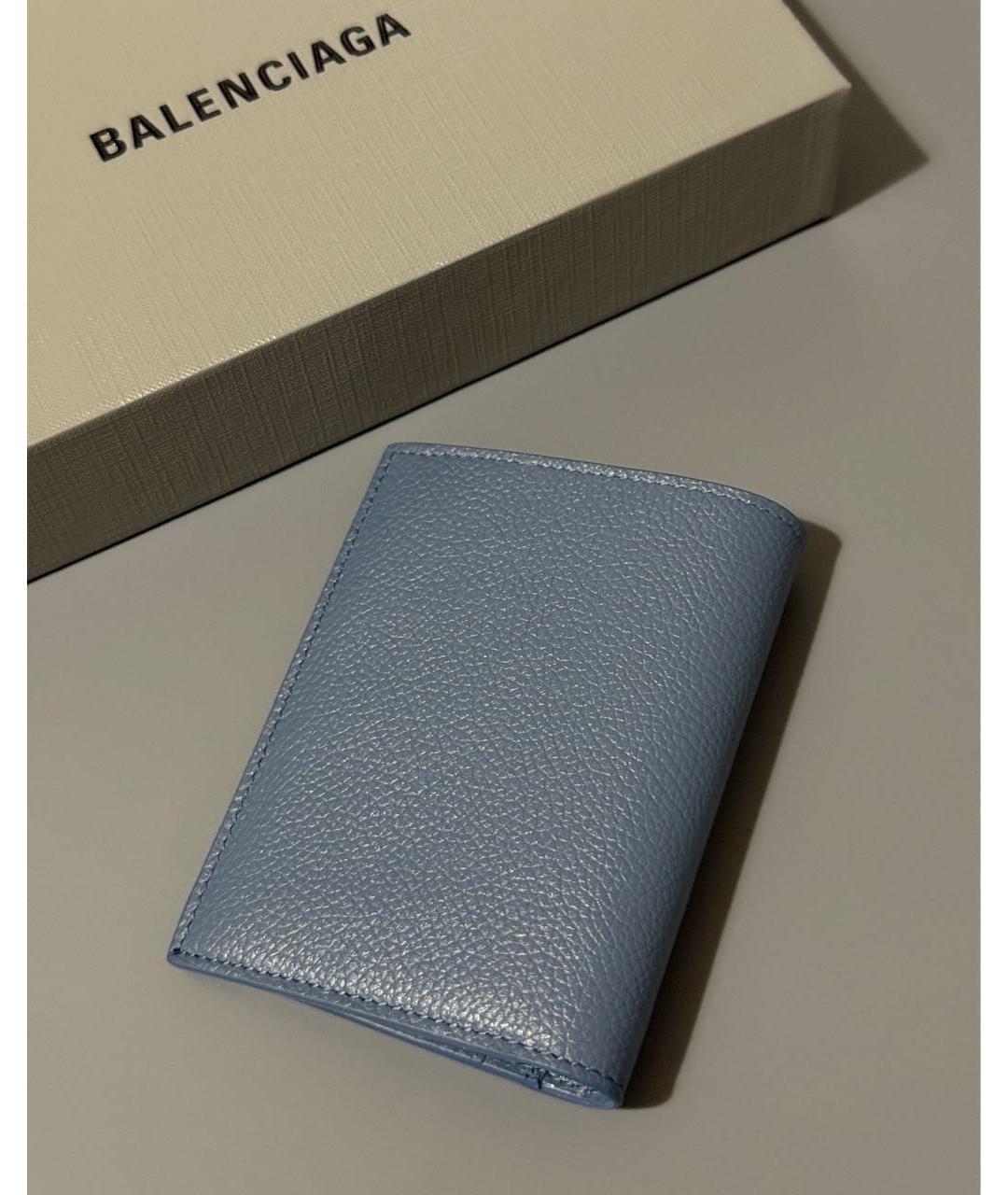 BALENCIAGA Голубой кожаный кошелек, фото 8