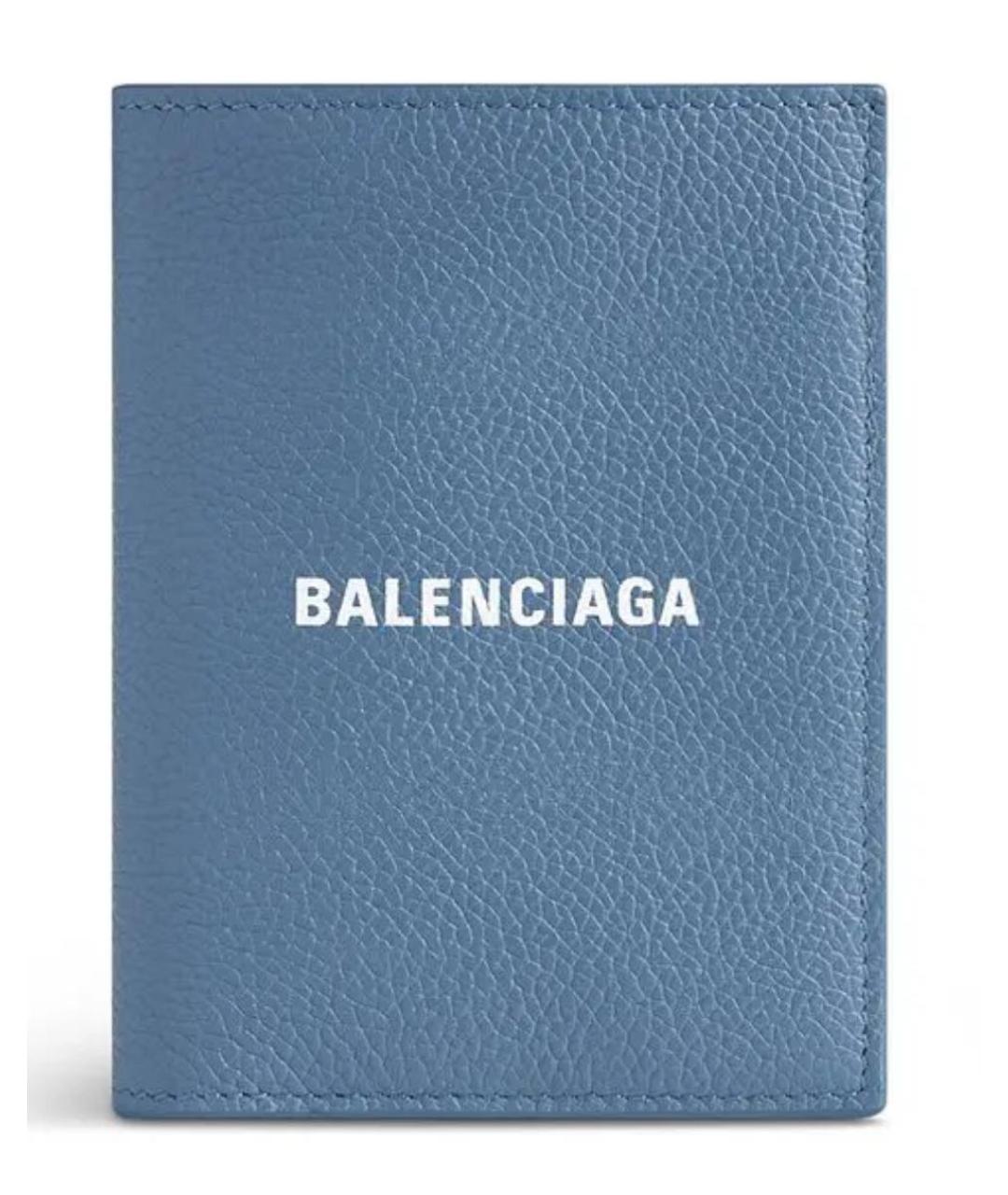 BALENCIAGA Голубой кожаный кошелек, фото 9