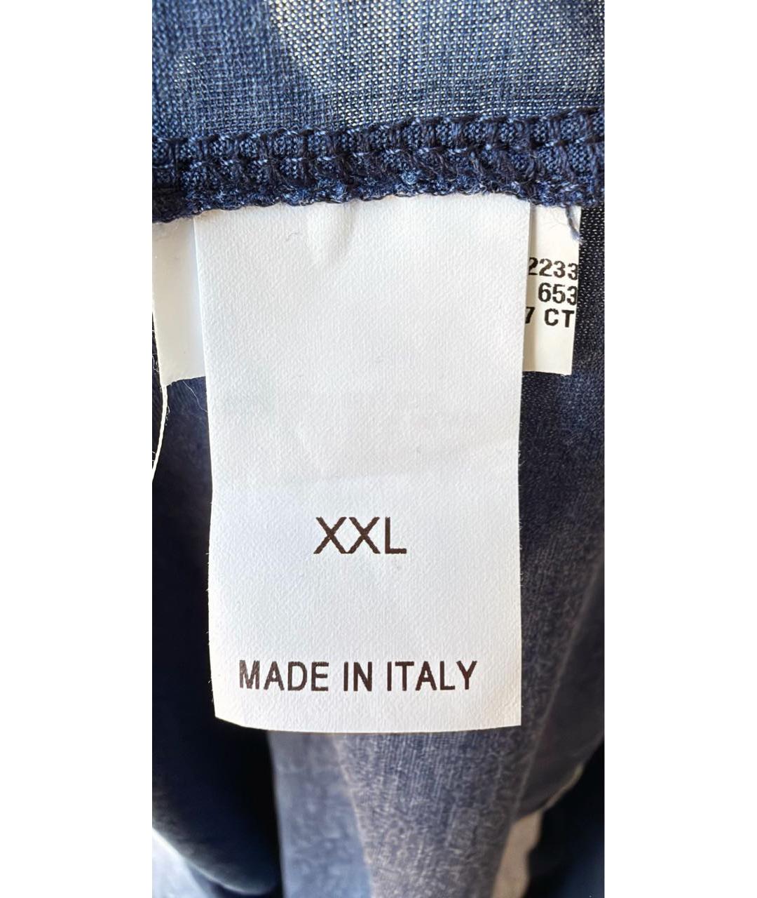 BRUNELLO CUCINELLI Темно-синяя шелковая футболка, фото 3