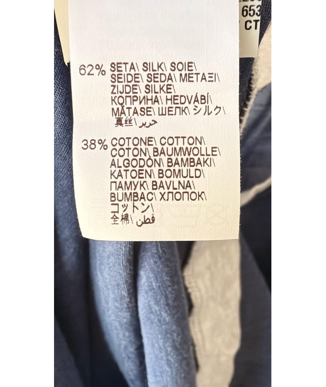 BRUNELLO CUCINELLI Темно-синяя шелковая футболка, фото 5