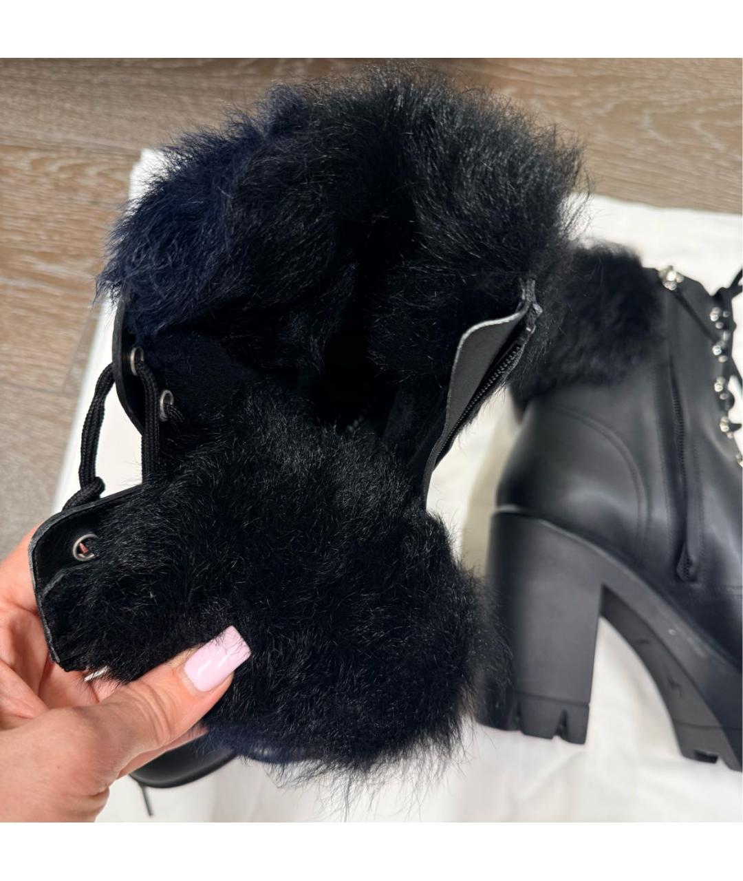GIUSEPPE ZANOTTI DESIGN Черные кожаные ботильоны, фото 2