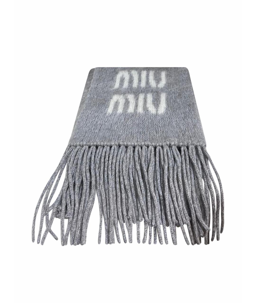 MIU MIU Серый шарф, фото 1