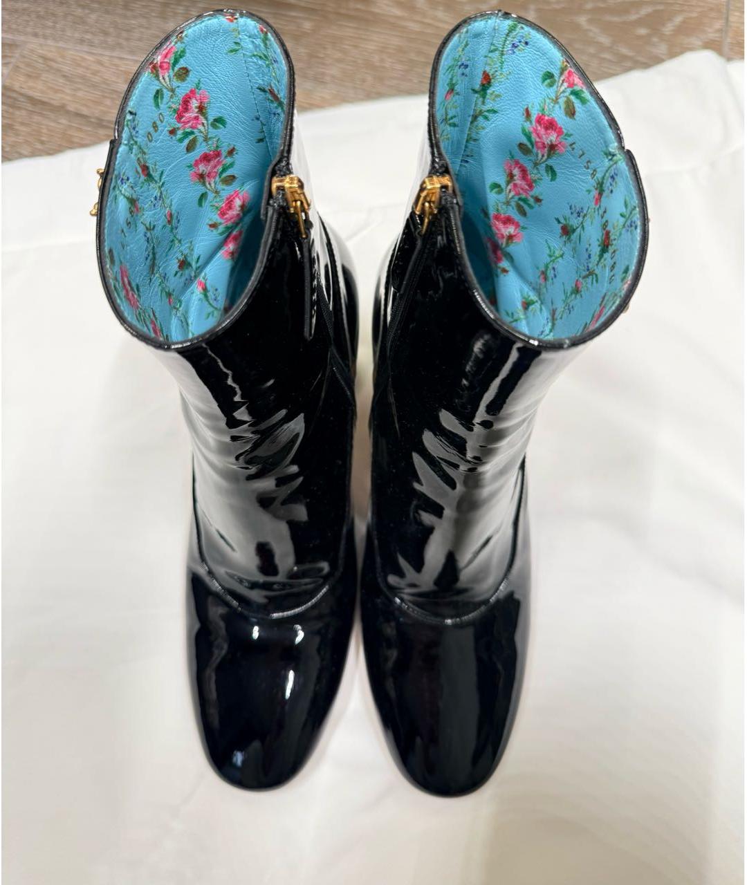 GUCCI Черные ботильоны из лакированной кожи, фото 2