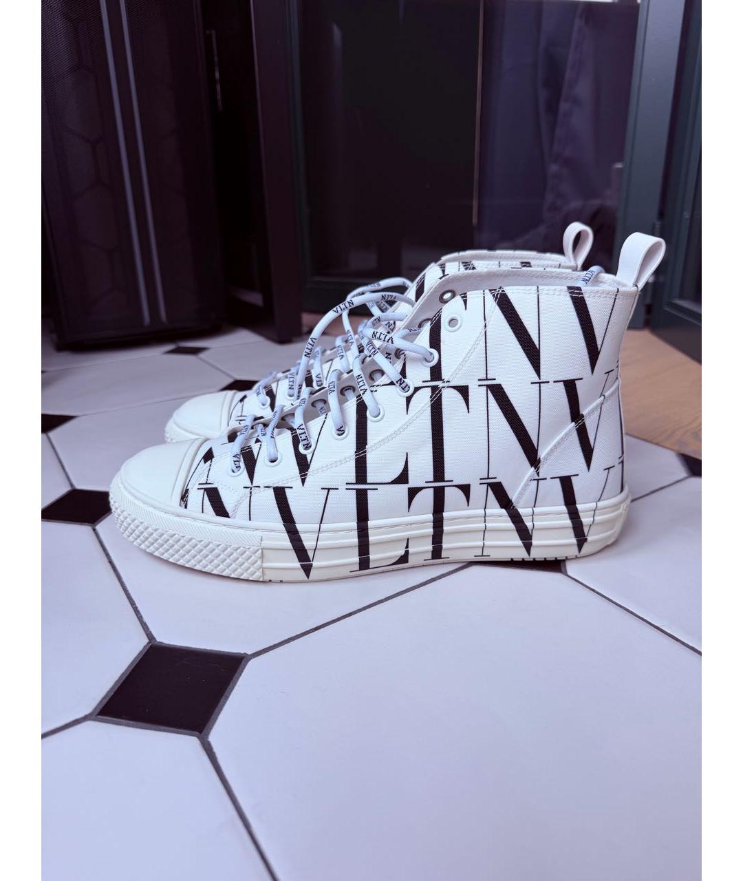 VALENTINO Белые текстильные высокие кроссовки / кеды, фото 9