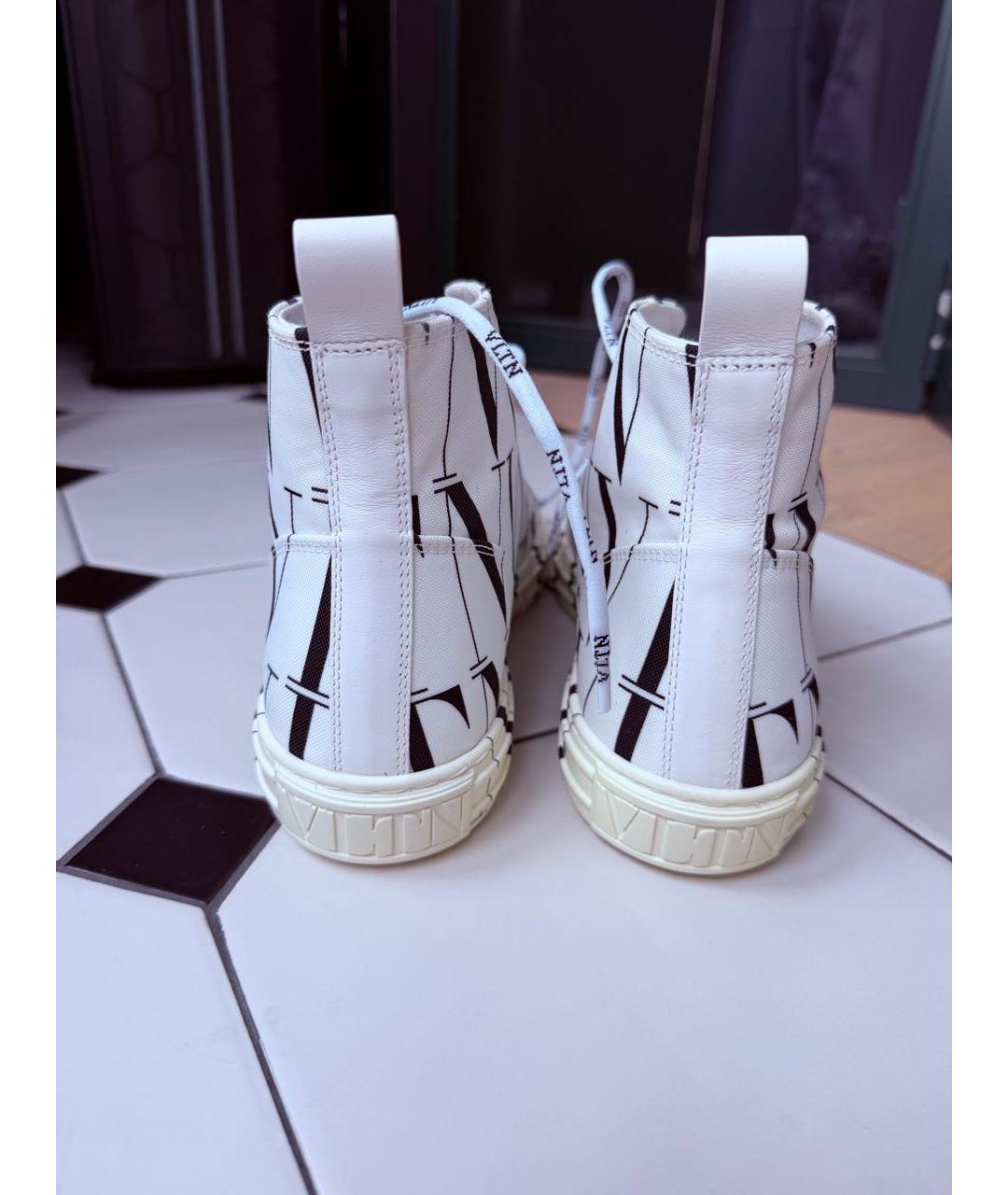 VALENTINO Белые текстильные высокие кроссовки / кеды, фото 4