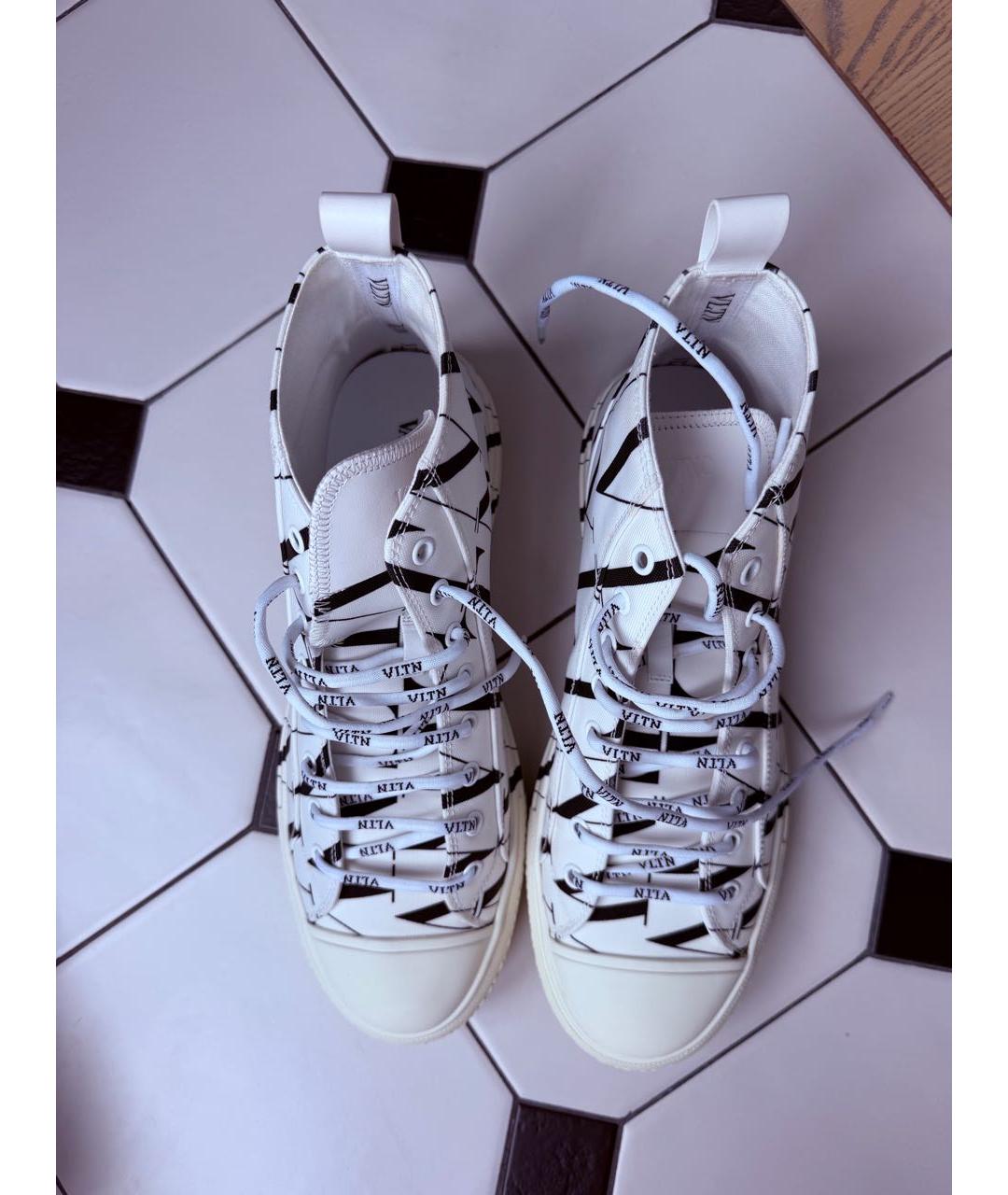 VALENTINO Белые текстильные высокие кроссовки / кеды, фото 3
