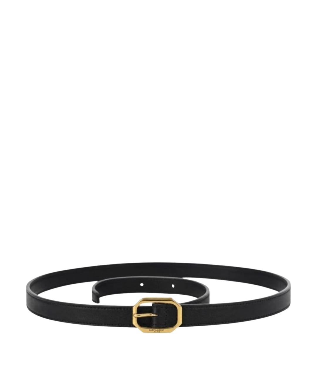SAINT LAURENT Черный кожаный ремень, фото 1
