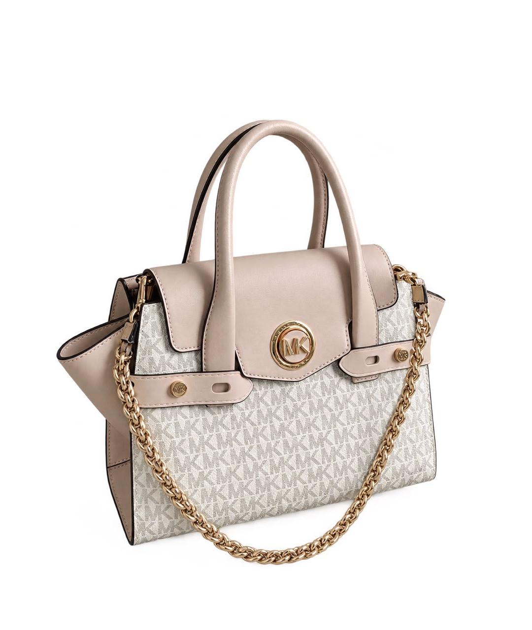 MICHAEL KORS Бежевая сумка с короткими ручками из канвы, фото 1