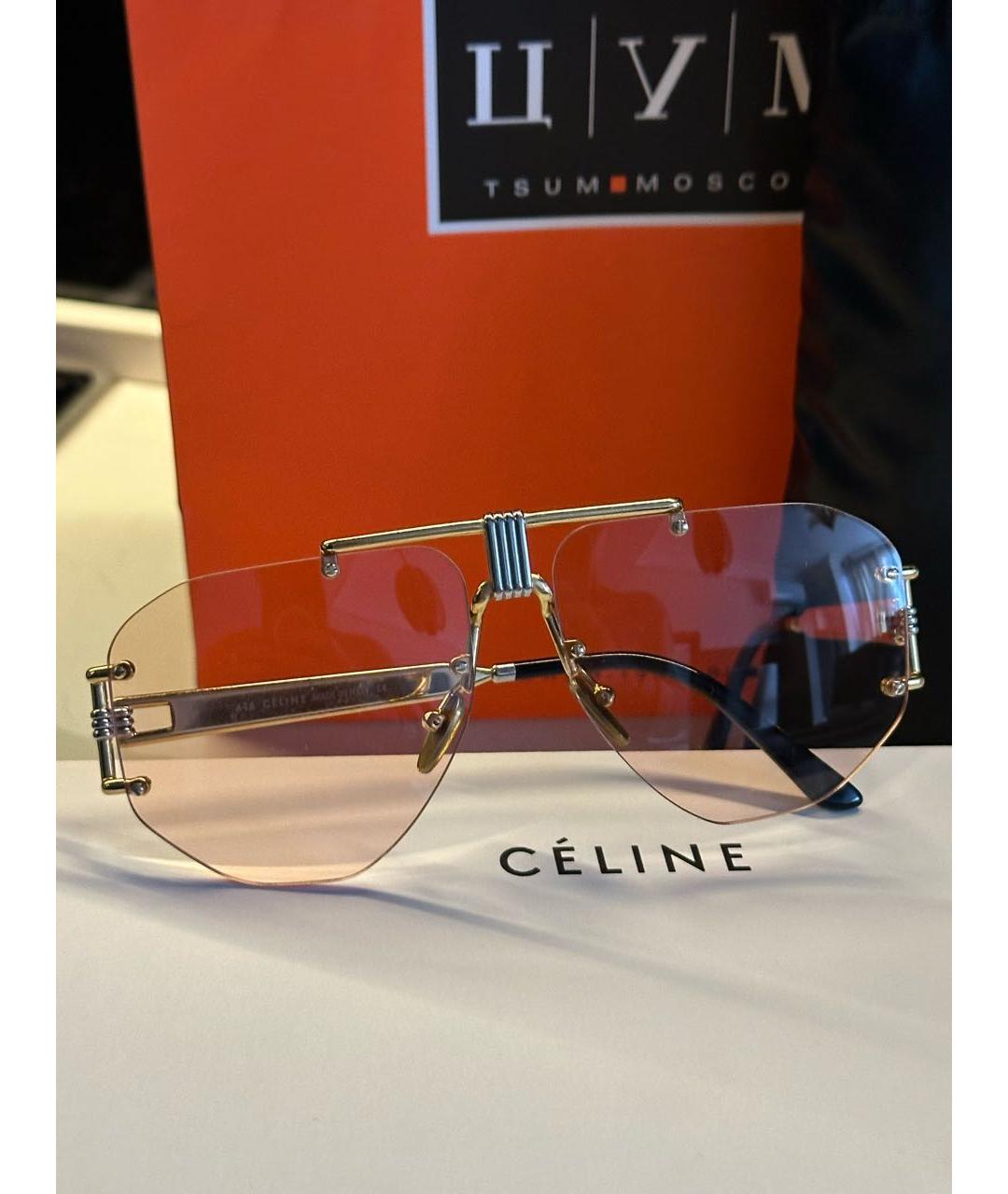 CELINE Розовые металлические солнцезащитные очки, фото 6