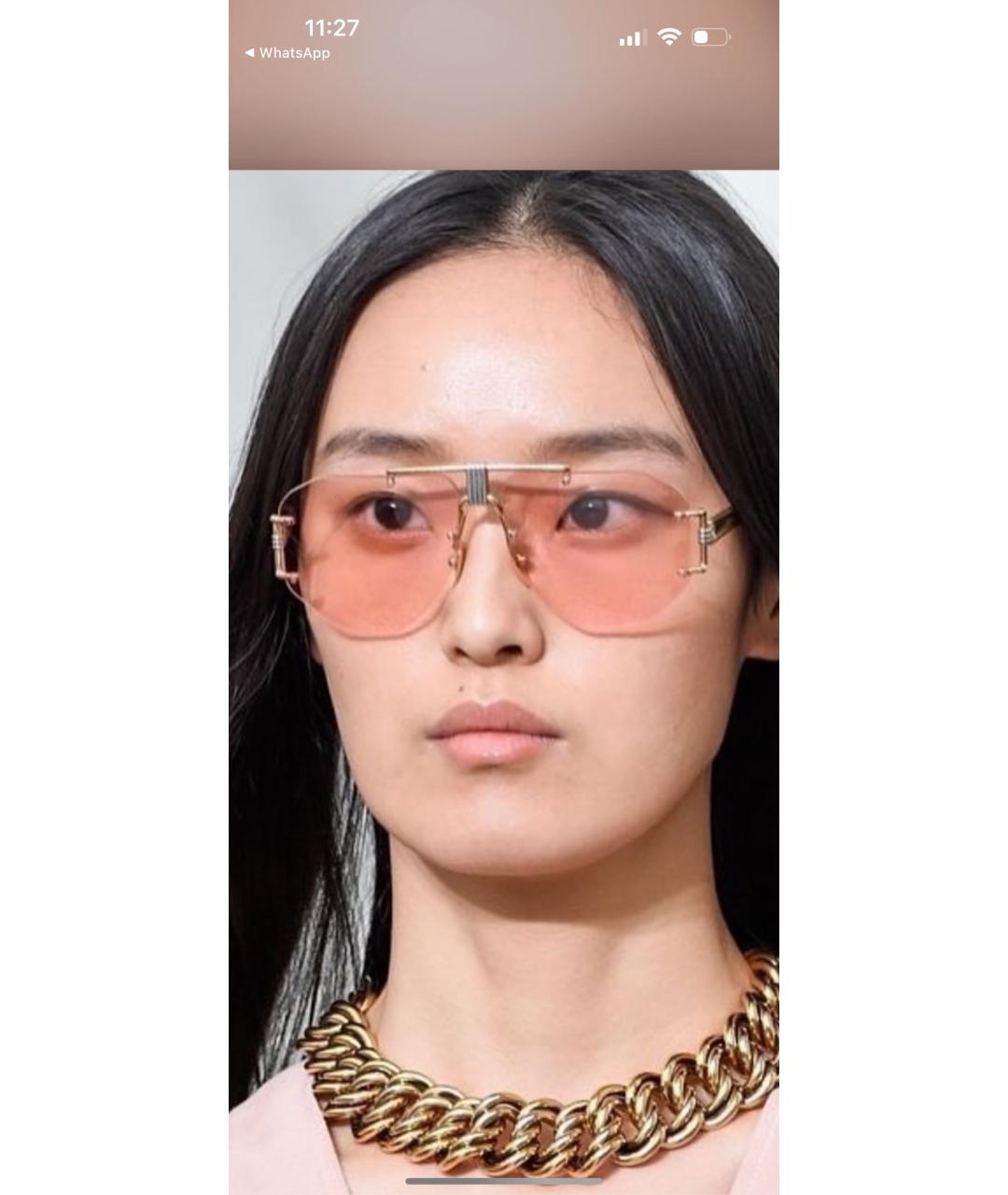 CELINE Розовые металлические солнцезащитные очки, фото 5