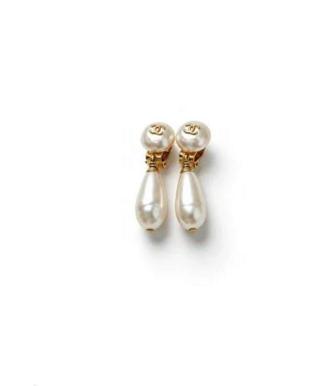 CHANEL Белые серьги, фото 8