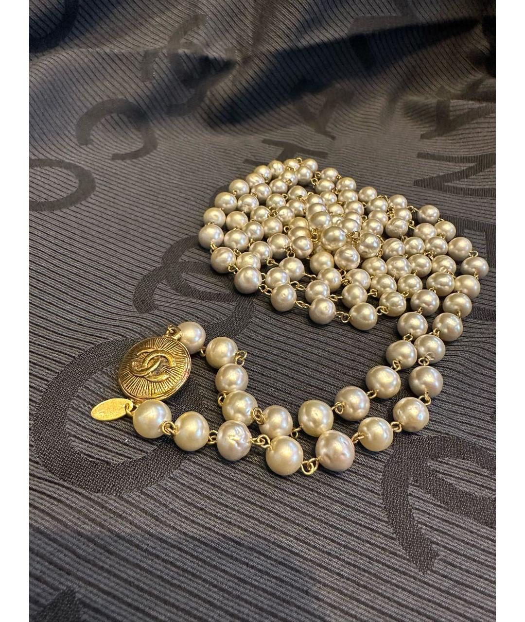 CHANEL Белое колье, фото 3