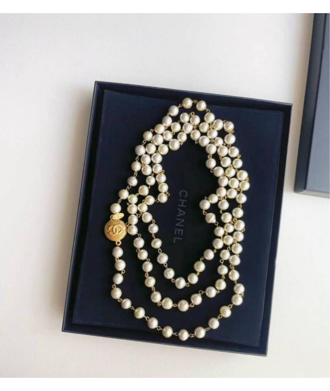 CHANEL Белое колье, фото 8