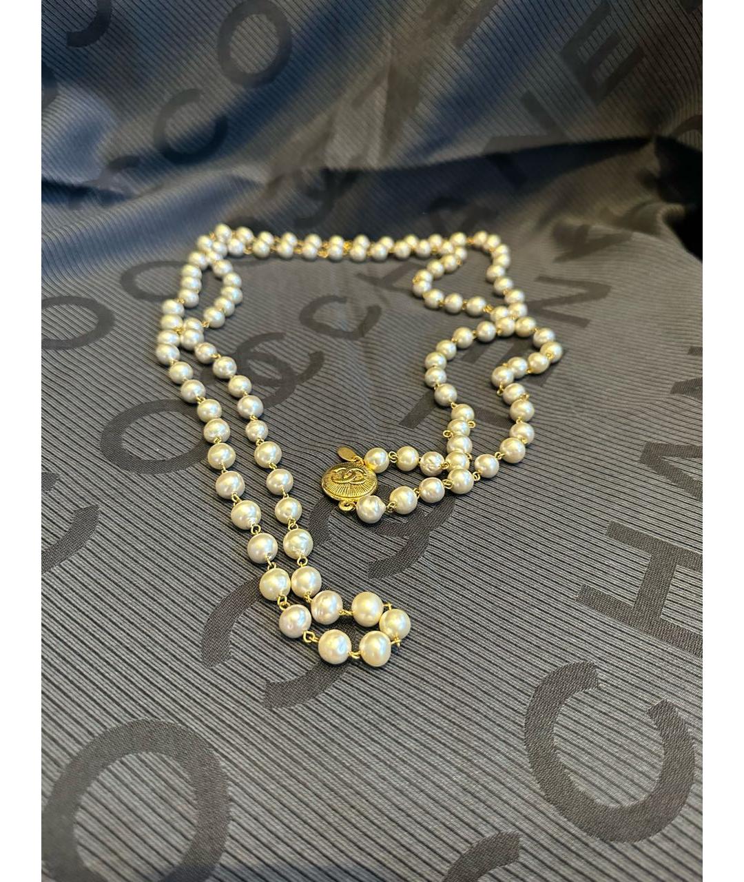 CHANEL Белое колье, фото 2