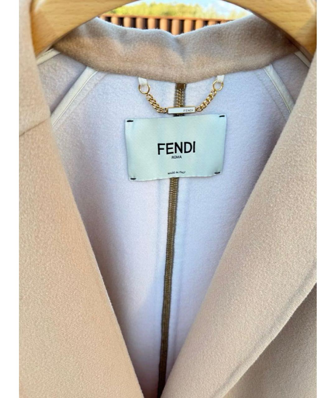FENDI Бежевое шерстяное пальто, фото 3