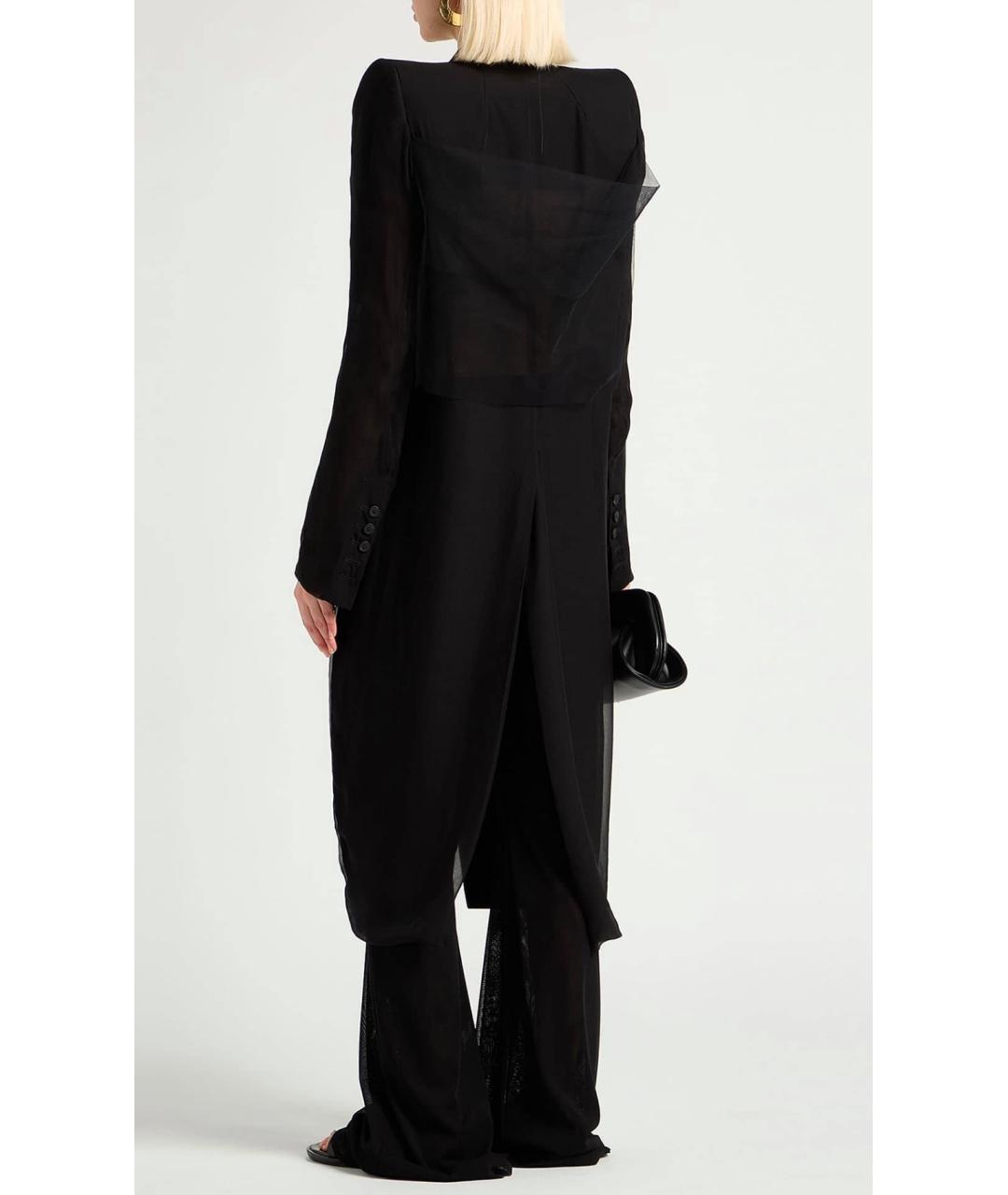 RICK OWENS Черное шерстяное пальто, фото 3