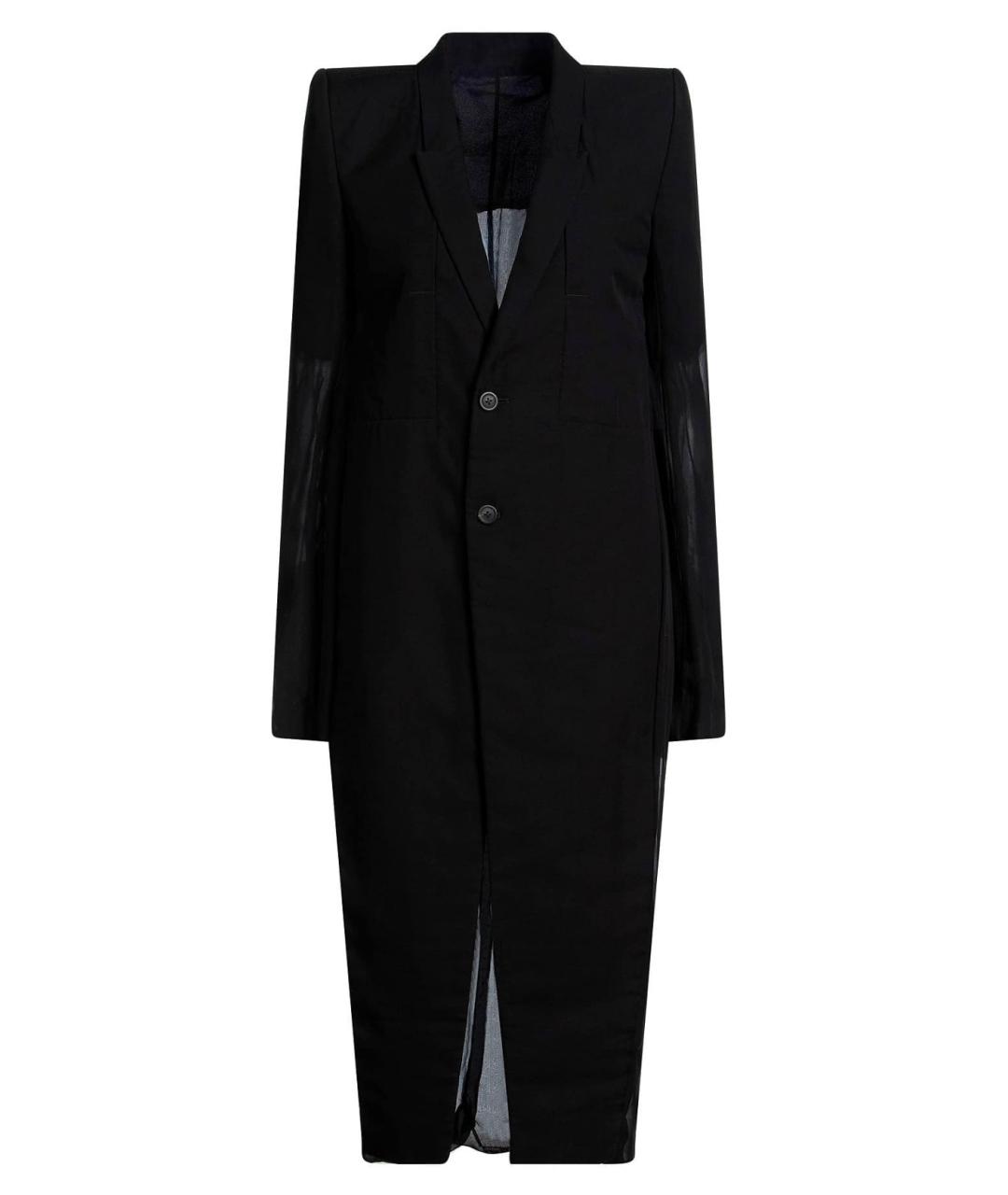 RICK OWENS Черное шерстяное пальто, фото 1