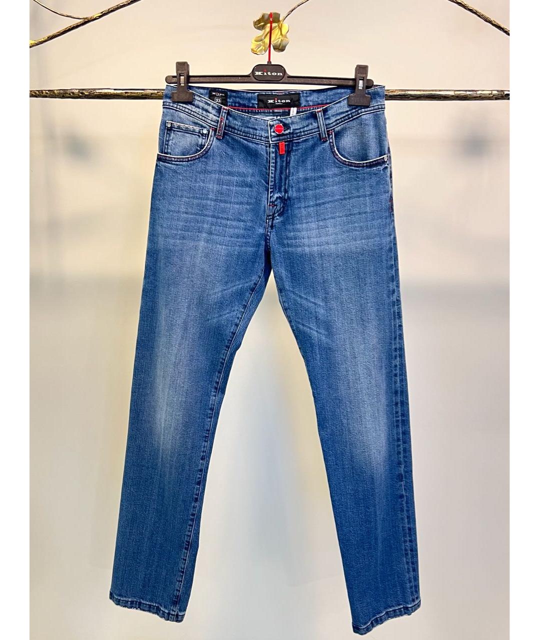 KITON Синие хлопковые джинсы скинни, фото 8
