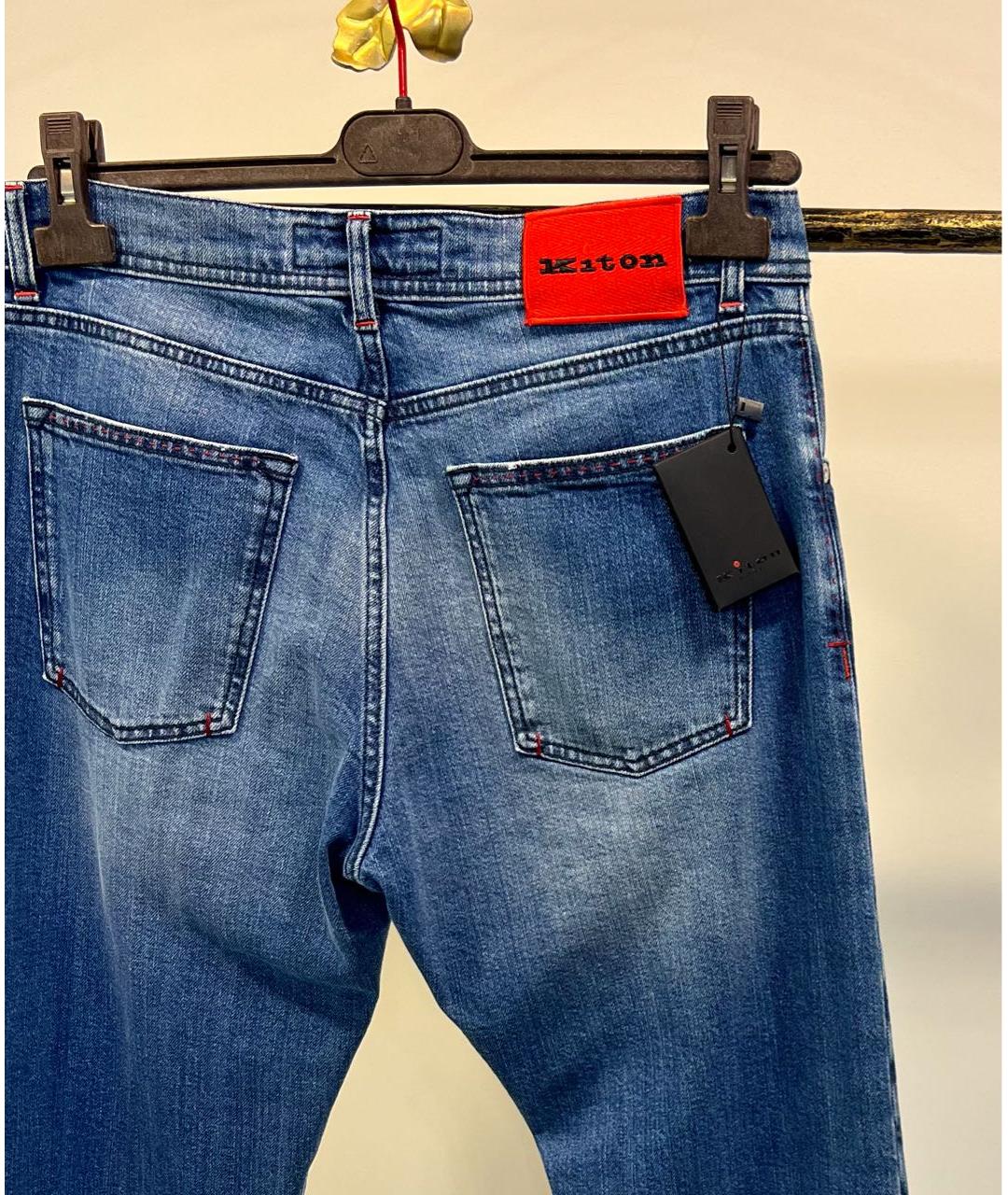 KITON Синие хлопковые джинсы скинни, фото 4