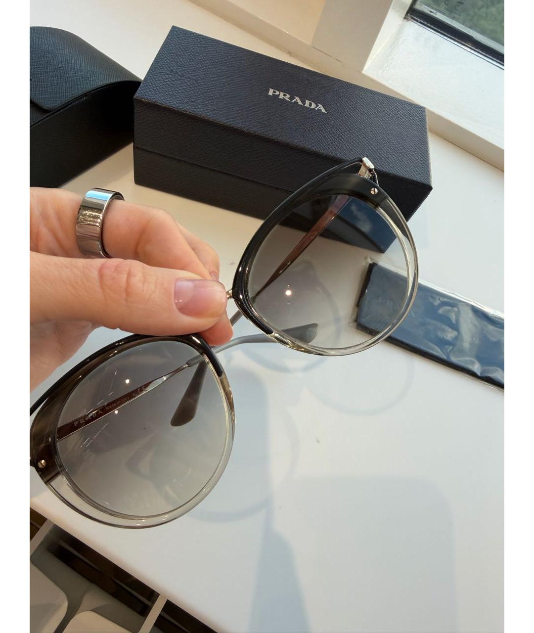 PRADA Серые металлические солнцезащитные очки, фото 3