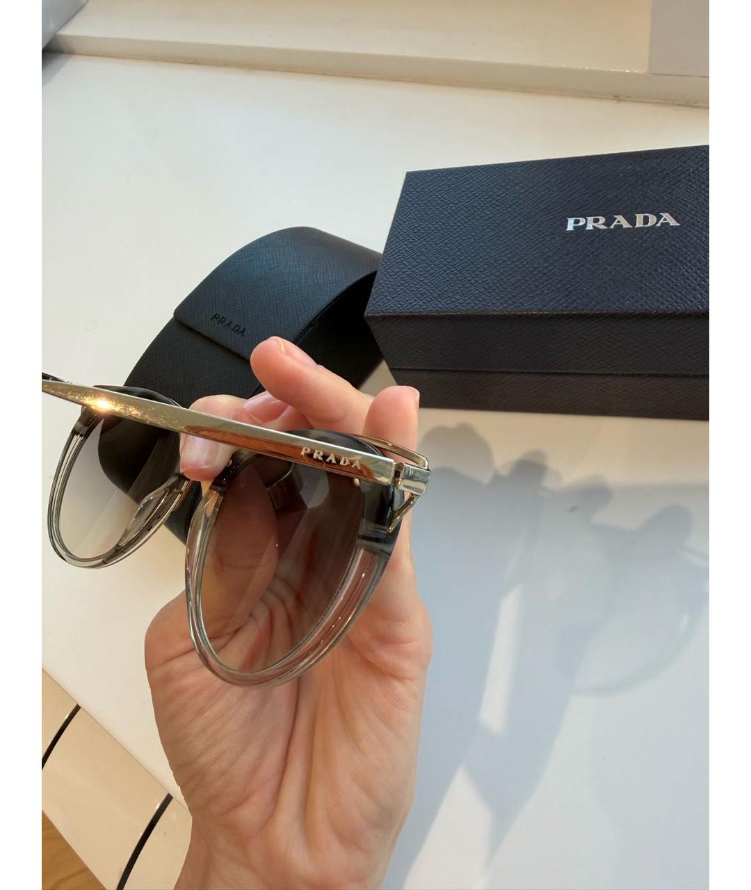 PRADA Серые металлические солнцезащитные очки, фото 2