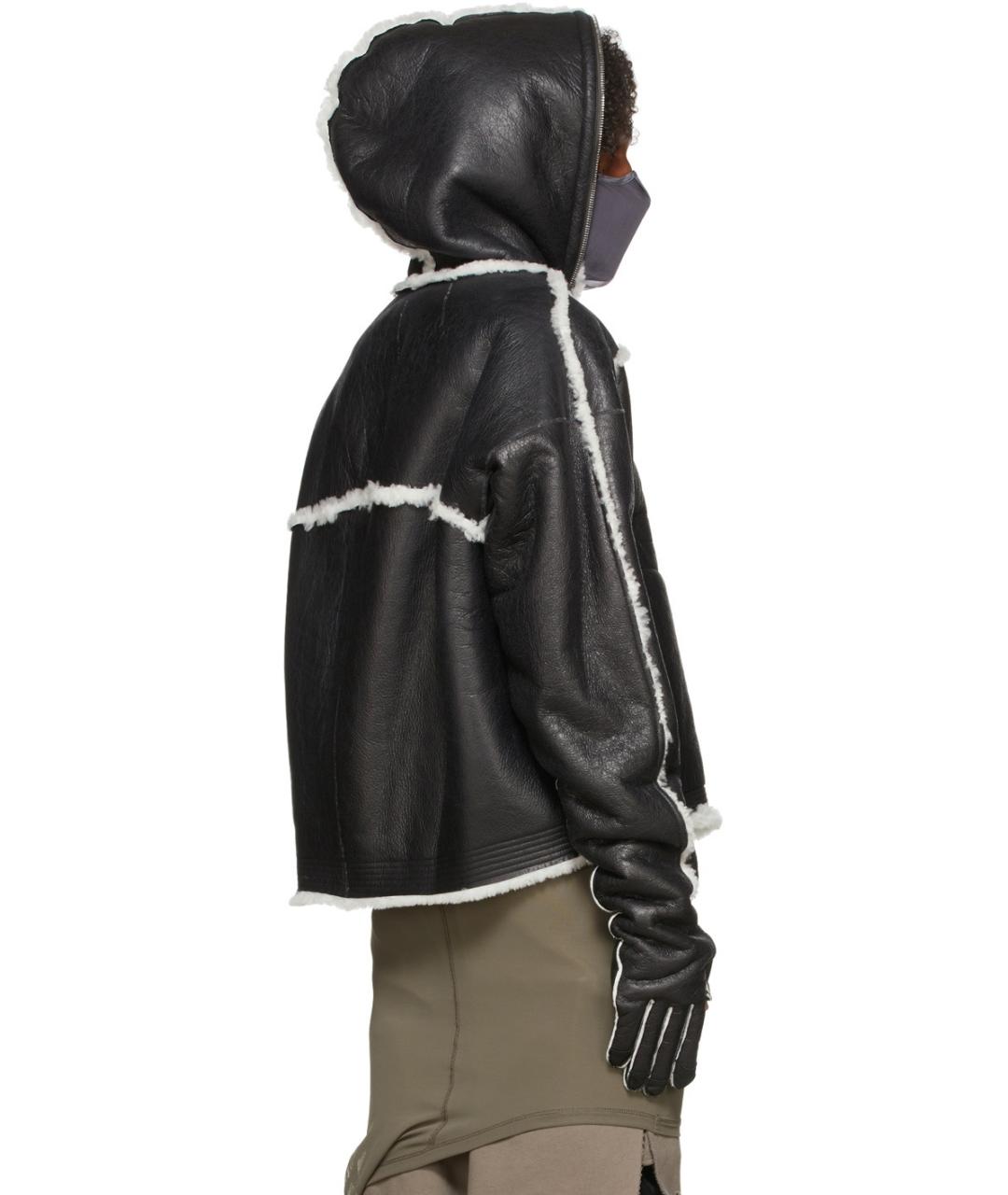 RICK OWENS Черная кожаная дубленка, фото 4