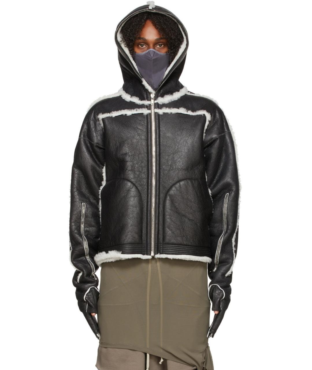 RICK OWENS Черная кожаная дубленка, фото 2