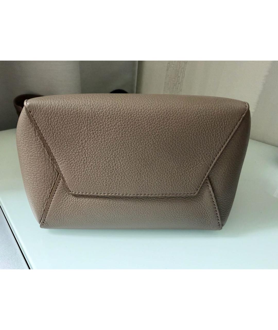 CELINE Коричневая кожаная сумка тоут, фото 7