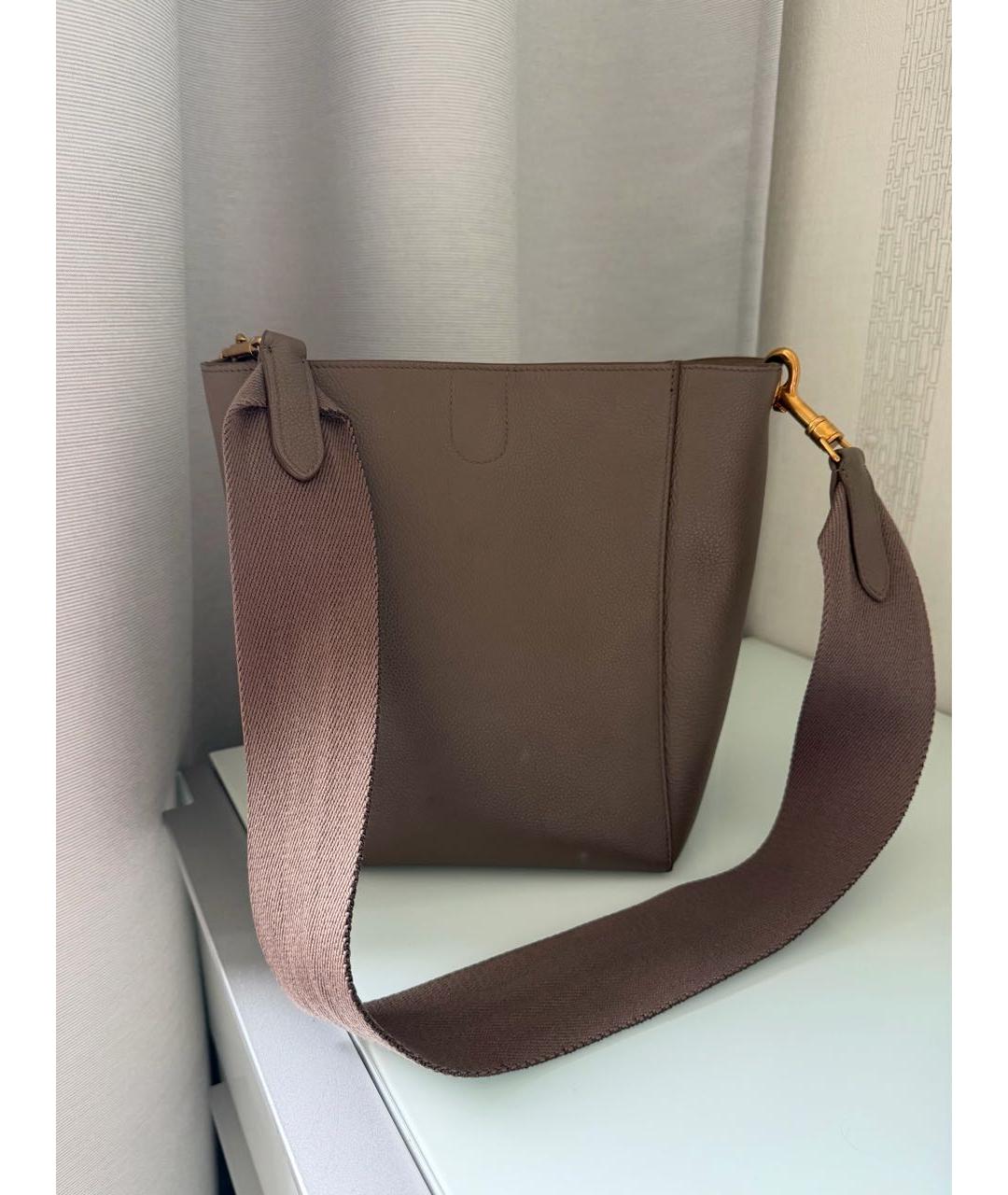 CELINE Коричневая кожаная сумка тоут, фото 2