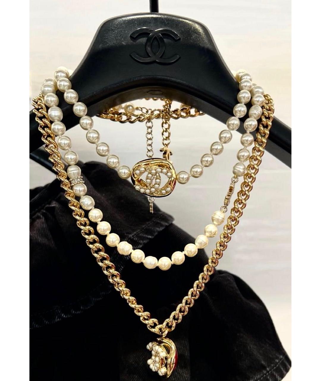 CHANEL Белое жемчужное колье, фото 2
