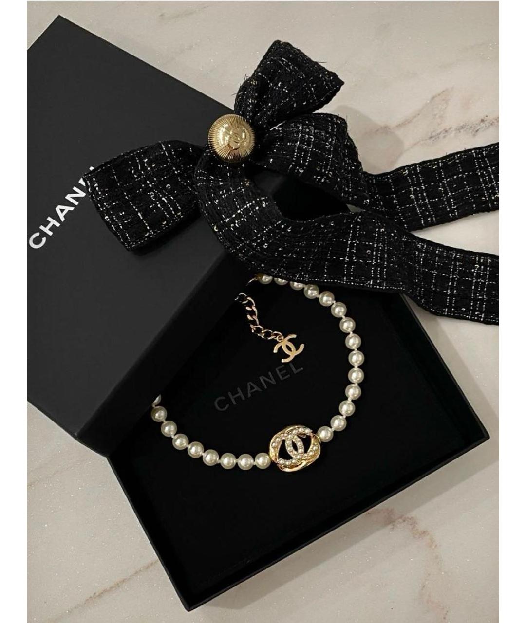 CHANEL Белое жемчужное колье, фото 4