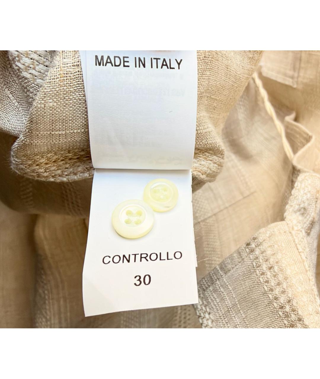 BRUNELLO CUCINELLI Бежевая льняная кэжуал рубашка, фото 6