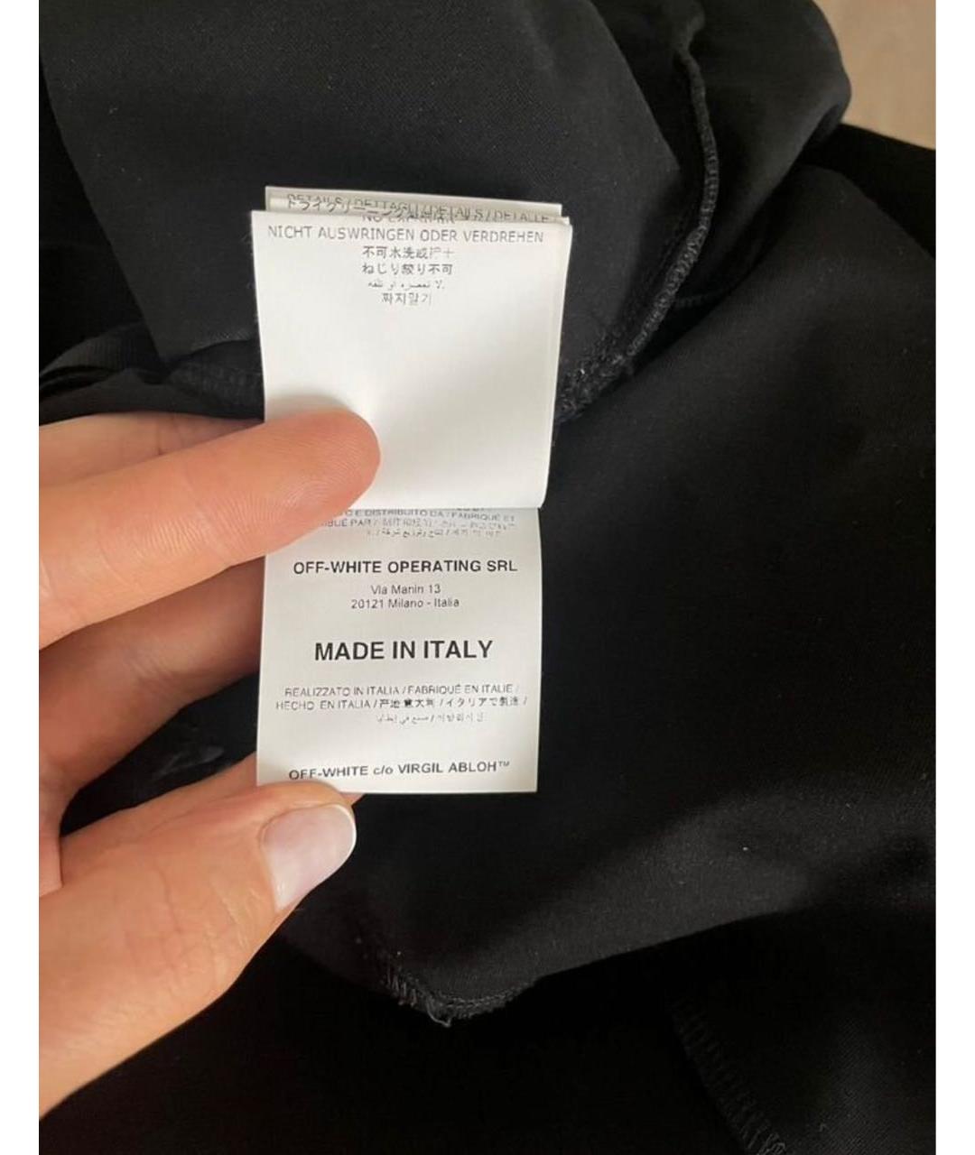 OFF-WHITE Черное вискозное повседневное платье, фото 7