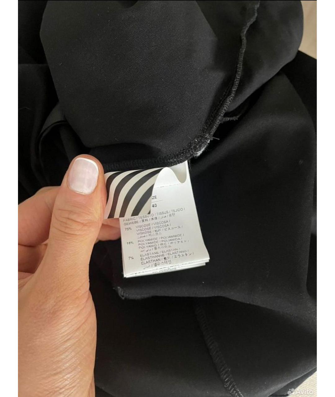 OFF-WHITE Черное вискозное повседневное платье, фото 6