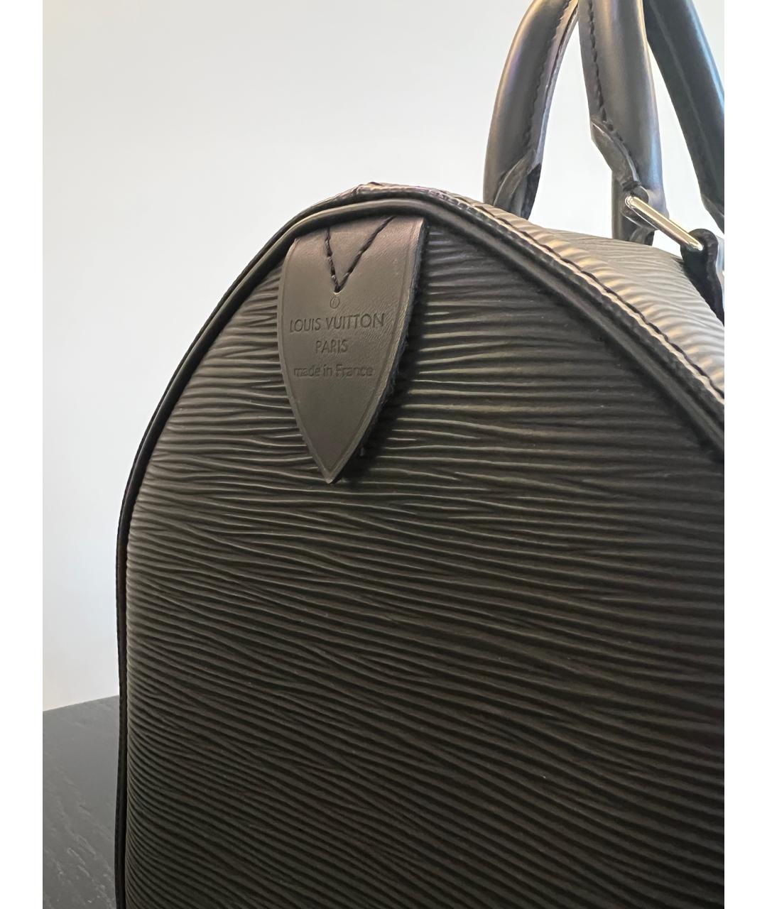 LOUIS VUITTON Черная кожаная сумка с короткими ручками, фото 3